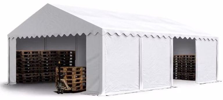 TOOLPORT Tendone deposito 5x8 m PVC 700 N tenda capannone impermeabile bianco