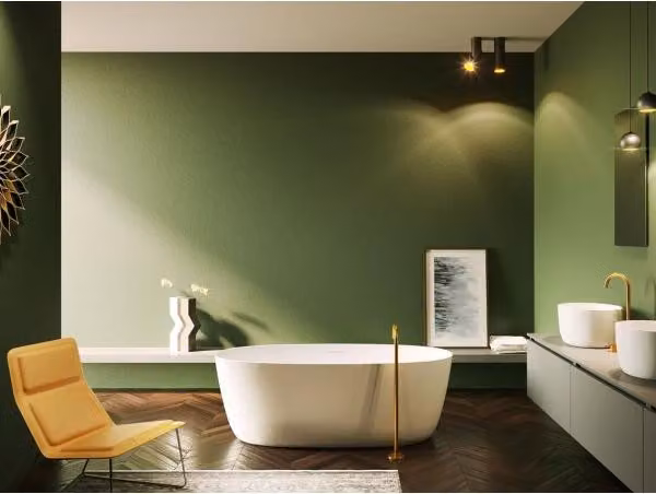 RIHO Baignoire en pose libre ovale, SOLIDSurface, 175x80x56,5cm, B152001105, B152001105