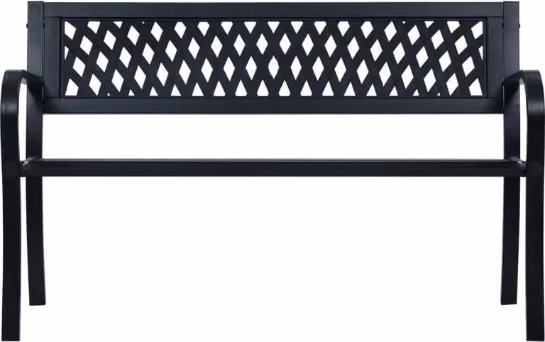 Panchina da Giardino 125 cm Nera in Acciaio  47943