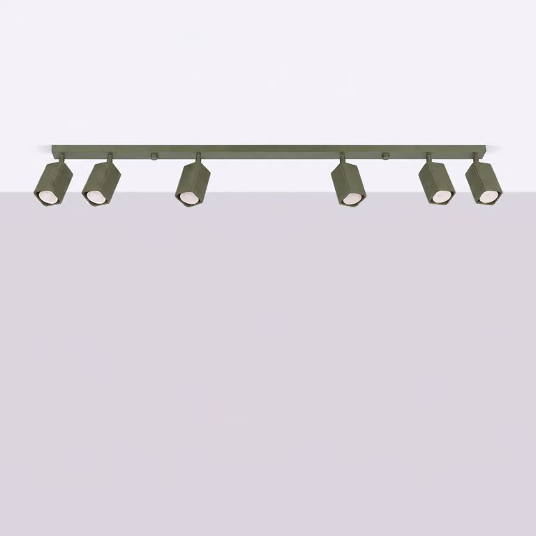 Plafoniera RAYO 6L verde oliva 6xGU10 10W alluminio 16,5x6x117cm Sollux Lighting
