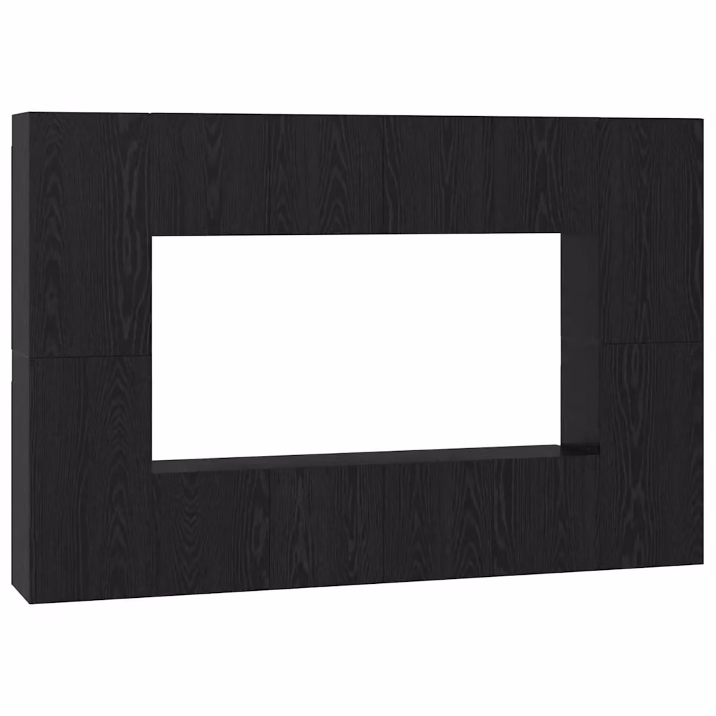 Set mobile TV moderno vidaXL in 8 pezzi nero opaco con legno ingegnerizzato L/P/H: 181 x 35,63 x 30 cm – 2