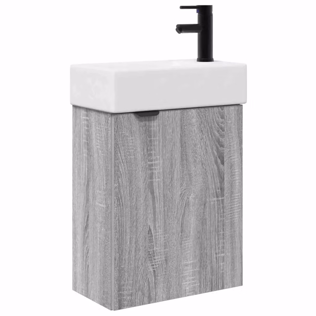 Mobile bagno sospeso moderno vidaXL Sonoma grigio L: 45,5 cm, P: 22,5 cm, H: 84 cm – 2