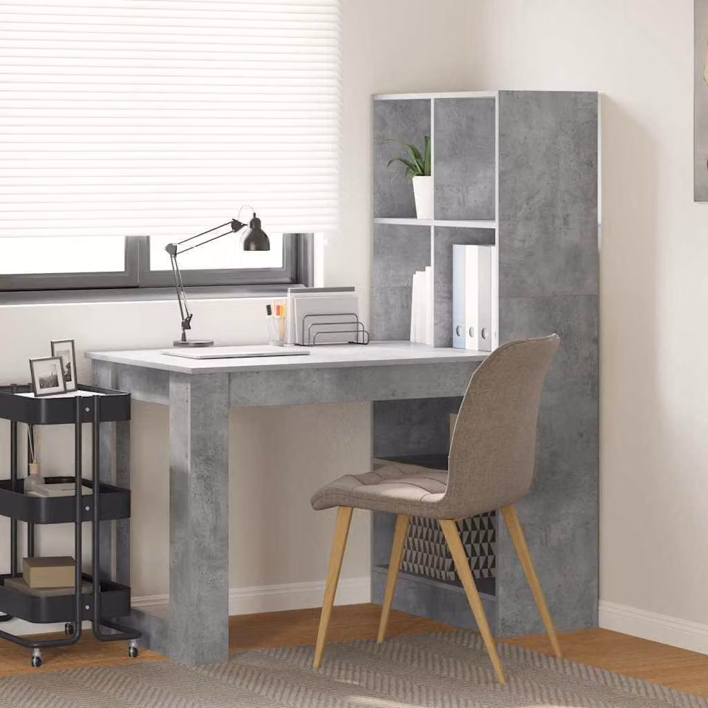 Maison Exclusive - Scrivania Grigio cemento 122 x 67 x 145 cm Legno multistrato