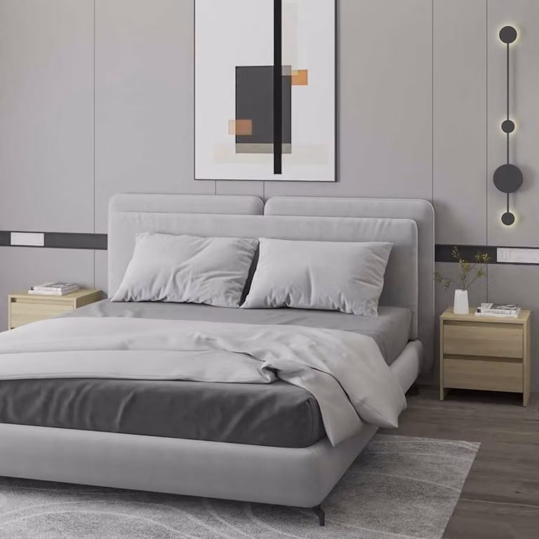 Set di 2 comodini vidaXL in stile moderno, colore Rovere Sonoma, L 45 cm x P 34,5 cm x H 44,5 cm