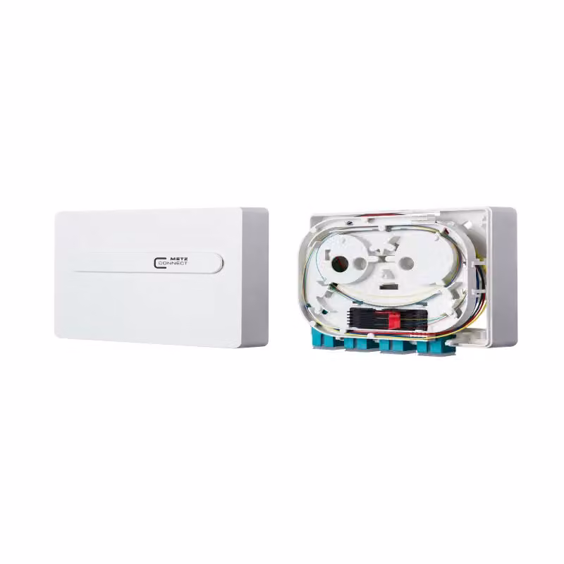 Metz Connect OpDAT ADT giunzione 4xSC-S (colore acquamarina), OM3, bianco puro RAL 9010 1501151F04HC