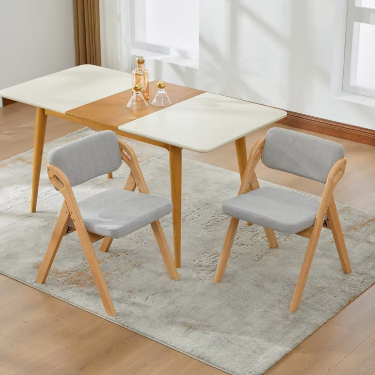 Sedie pieghevoli con sedili imbottiti realizzate in legno massello (faggio), set di due sedie da pranzo impilabili, ideali come sedie aggiuntive per cucina, ufficio, matrimoni, feste, picnic. Gary Gray