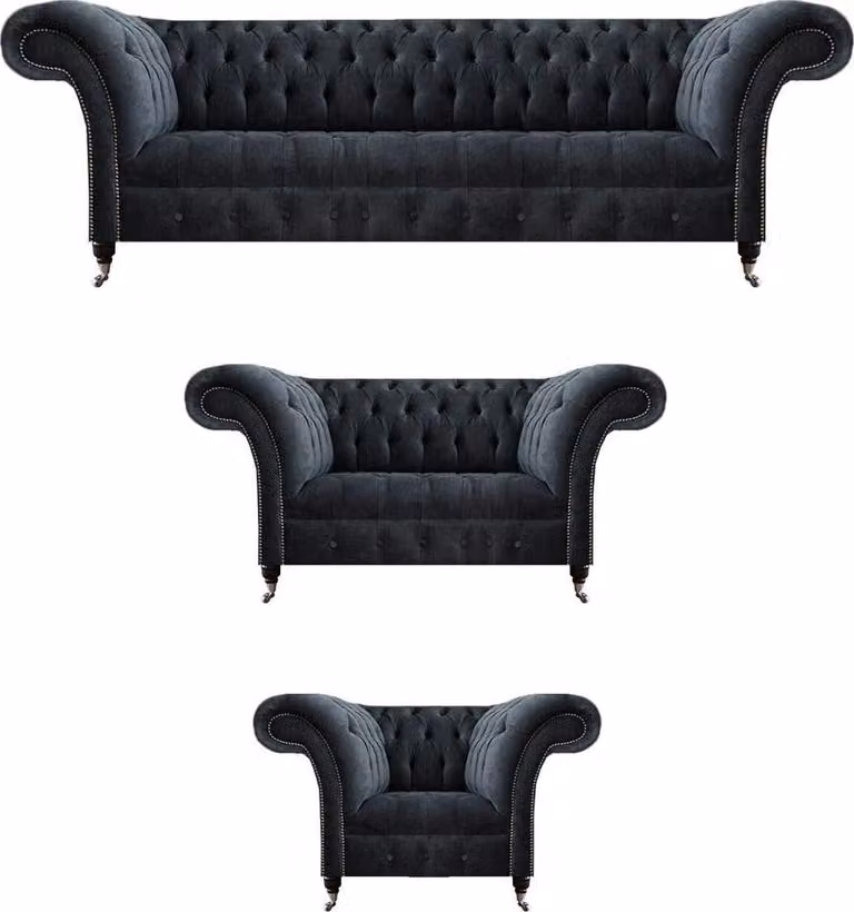 Polstermöbel Luxuriöse Design Sofas Komplett 3tlg Wohnzimmer Sofagarnitur