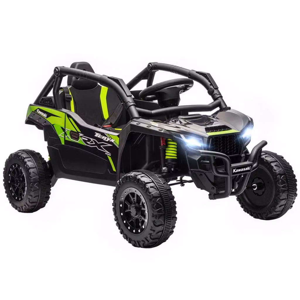 Kawasaki Teryx KRX 1000 UTV Macchina Elettrica per Bambini 12V con Telecomando 2,4 GHz e 2 Motori, Nero, L 100 cm x P 64 cm x H 56 cm – 2