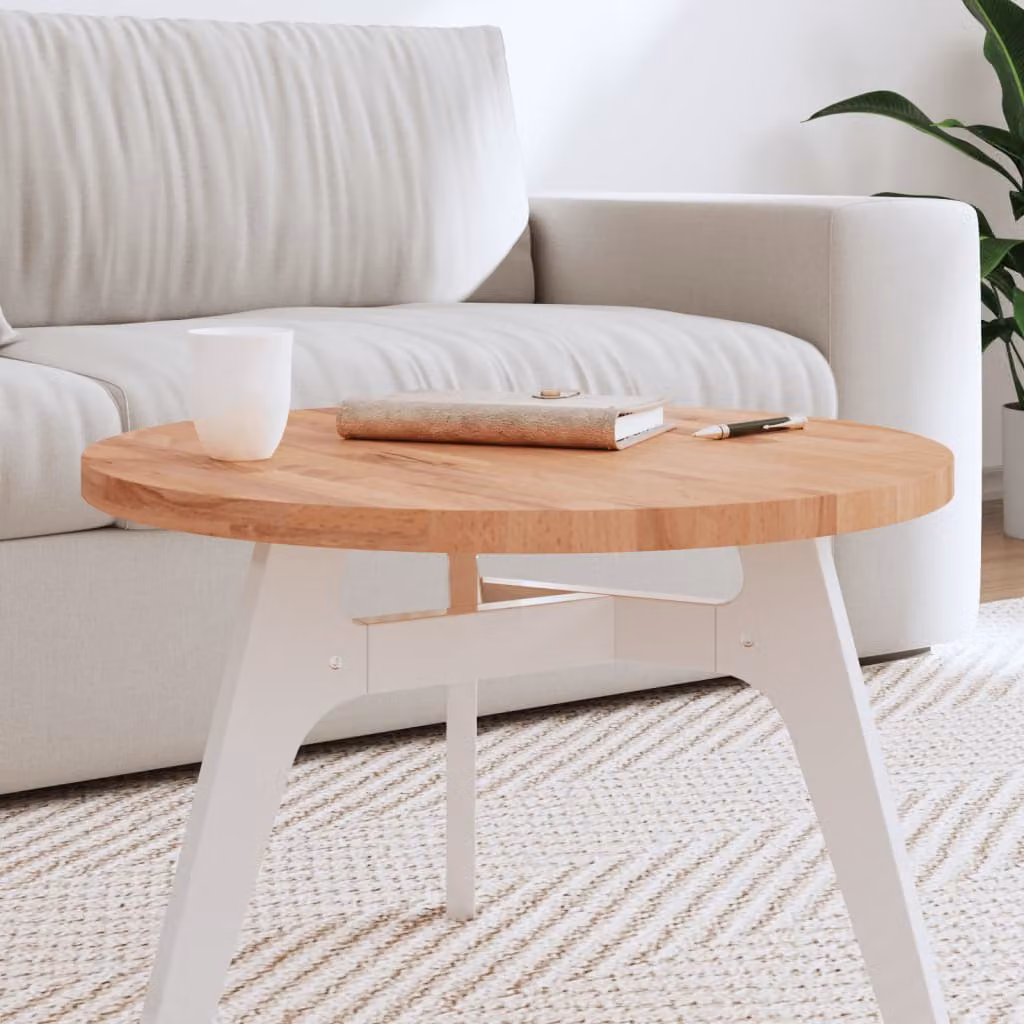 Piano per tavolo rotondo vidaXL in legno massello di faggio marrone, Ø 60 cm, H 2,5 cm