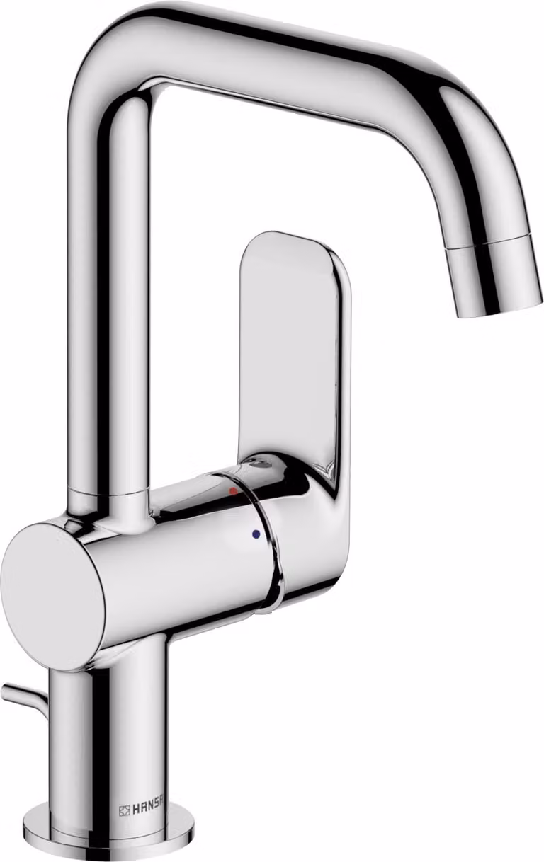HANSA HANSABASIC Mitigeur de lavabo, avec vidage, bec pivotant, bec 150mm, chrome, 55552243, 55552243