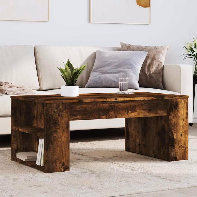 vidaXL Tavolino da Salotto Moderno in Legno Rovere Fumo, L 102 x P 55 x H 42 cm