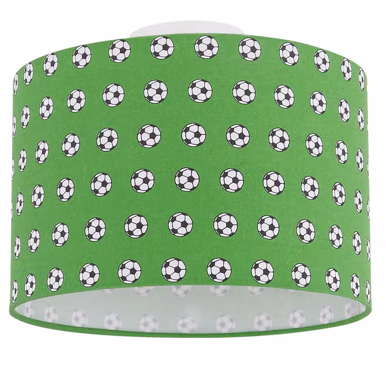 Plafoniera con design a calcio, verde, 30 cm, LEMMI