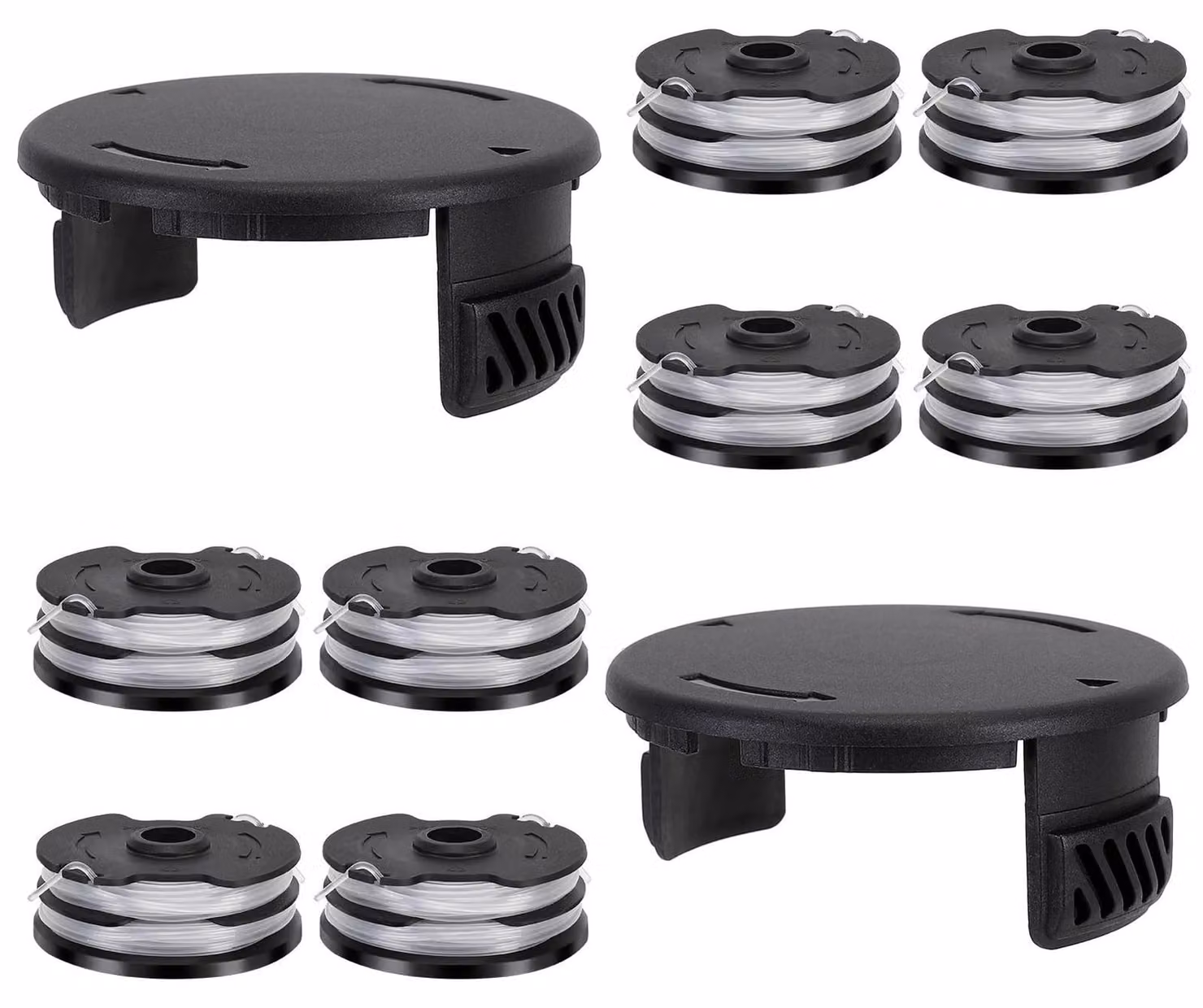 Solidchoice - Set di 8 bobine per tagliaerba con 2 lame di taglio
