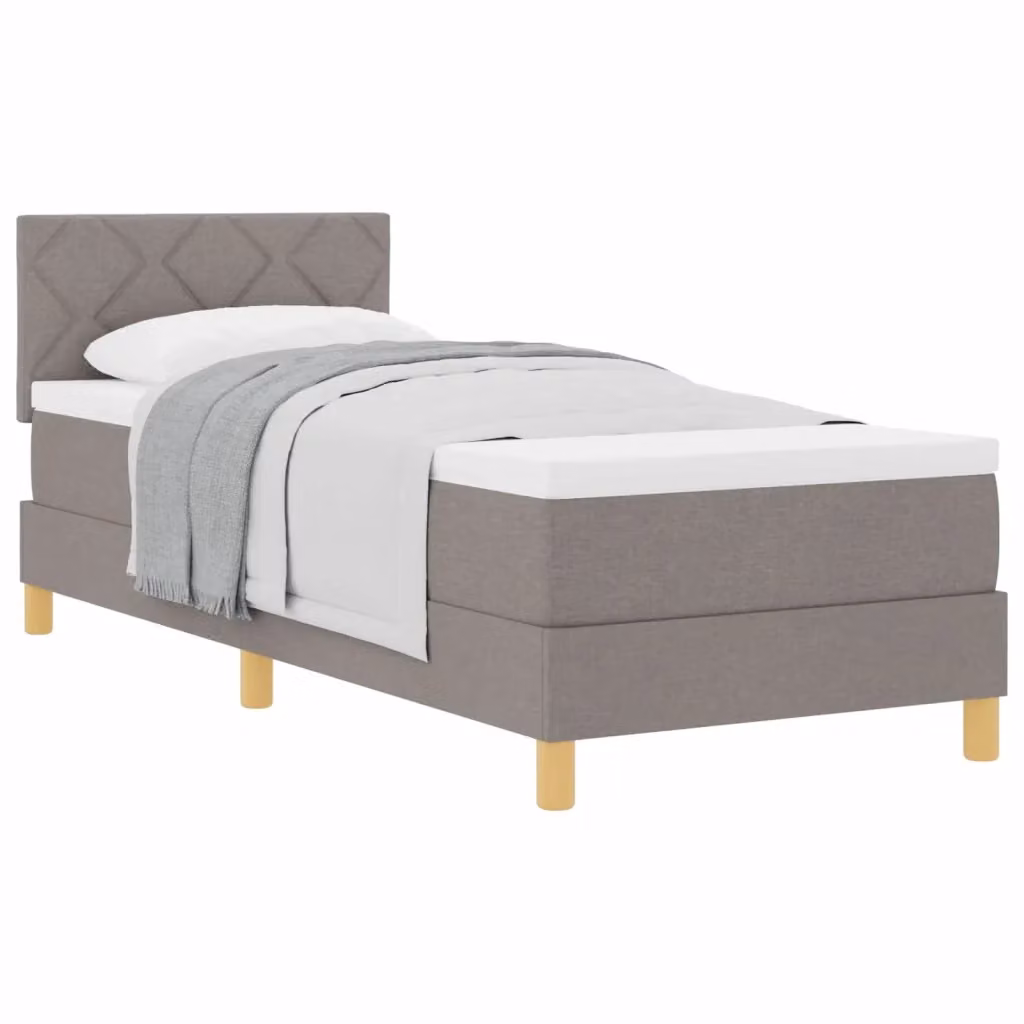 Letto ibrido con materasso e struttura imbottita vidaXL in tessuto beige o grigio L 80 x P 200 cm – 2