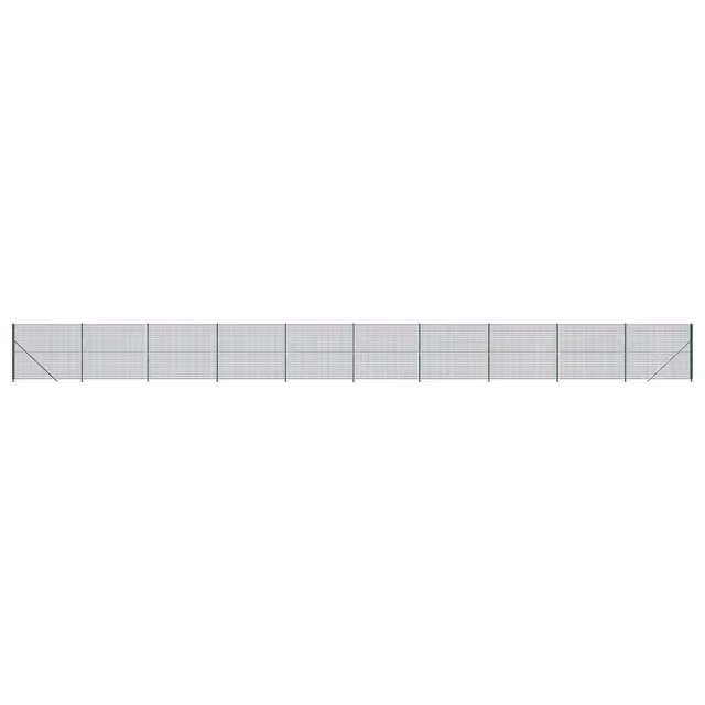 Recinzione da Giardino in Acciaio Zincato Rivestito in PVC Verde con Flangia DESIGN IN L: 25 m, H: 1,6 m
