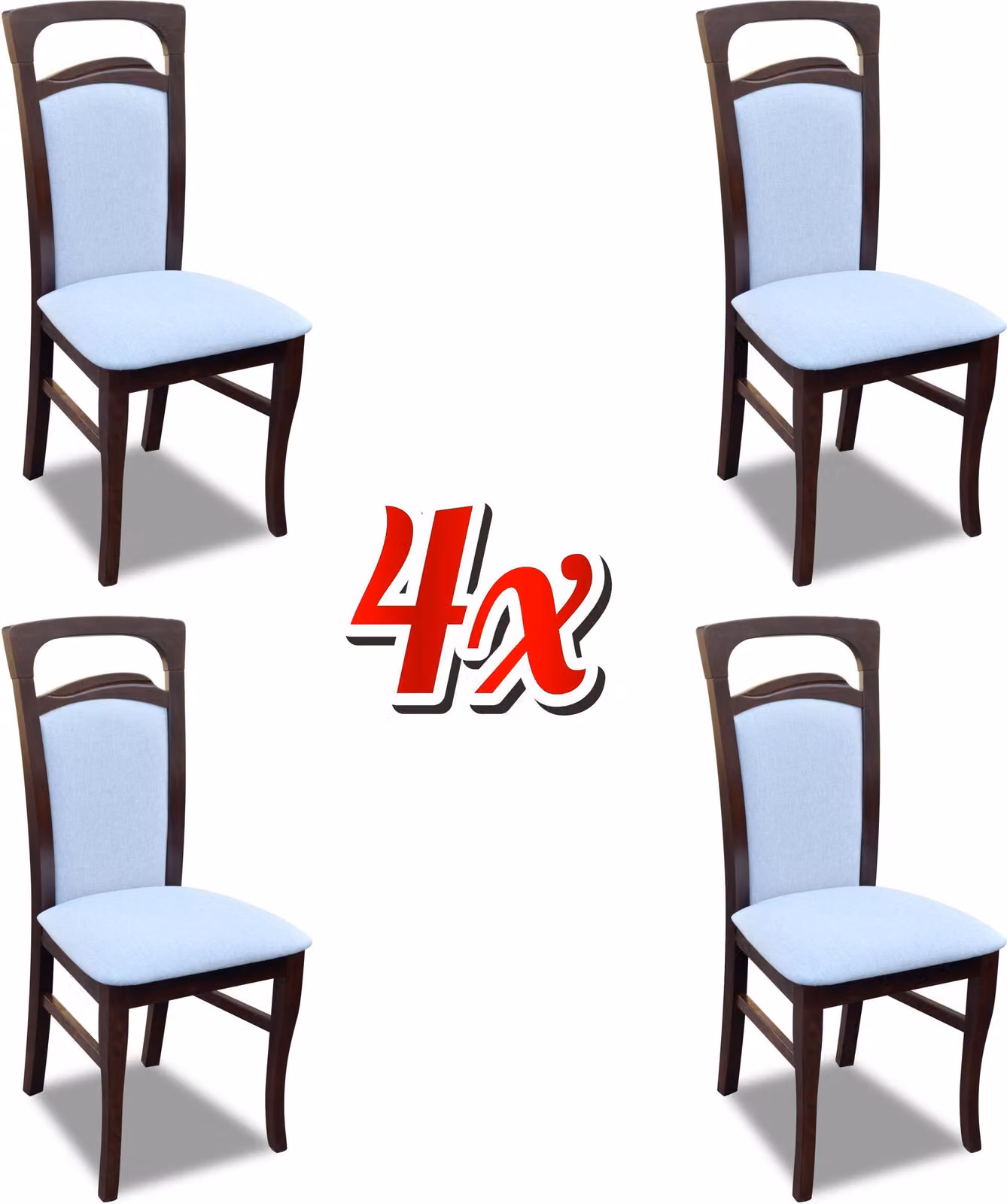 Garnitur Sitz Polster Wohnzimmer Holz 4x Stühle Ess Zimmer Gruppe Set Stuhl