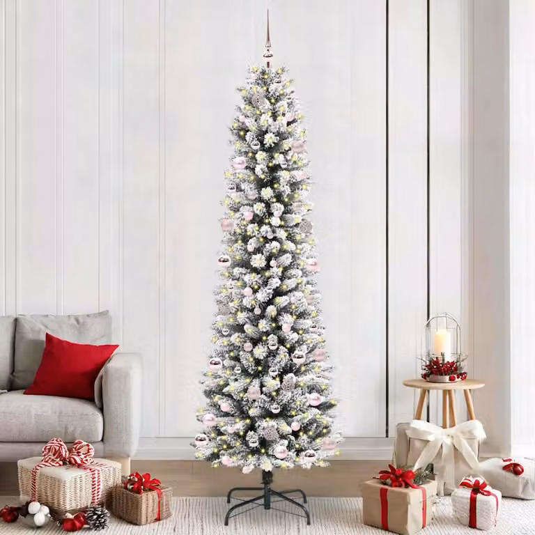 Albero di Natale artificiale vidaXL Bianco con 300 LED luce bianca calda, Altezza: 240 cm