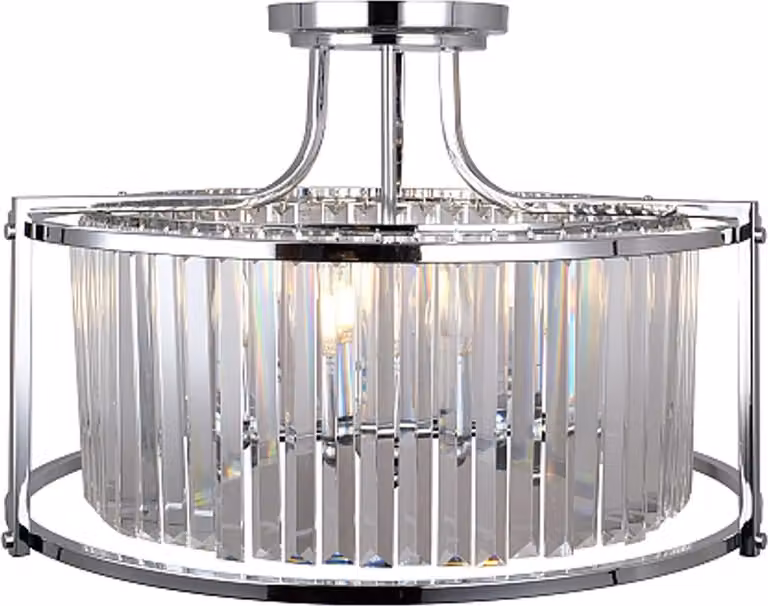 Asbury C - Hampton crystal plafond cromo 58cm