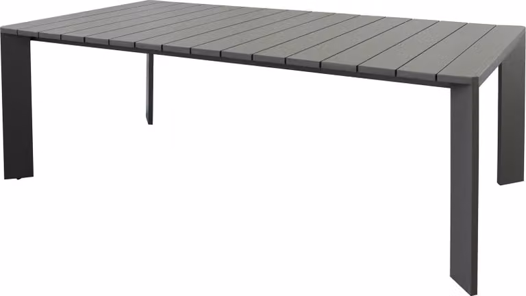Milani Home - tavolo da giardino, alluminio, 8 posti, antracite, piano 200 x 100 cm