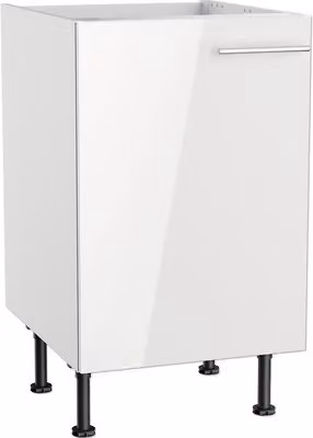 Lavello Optifit Rurik986 LxPxH 50 x 58,4 x 87 cm bianco lucido smontato arresto reversibile KFRU SPL506-8+