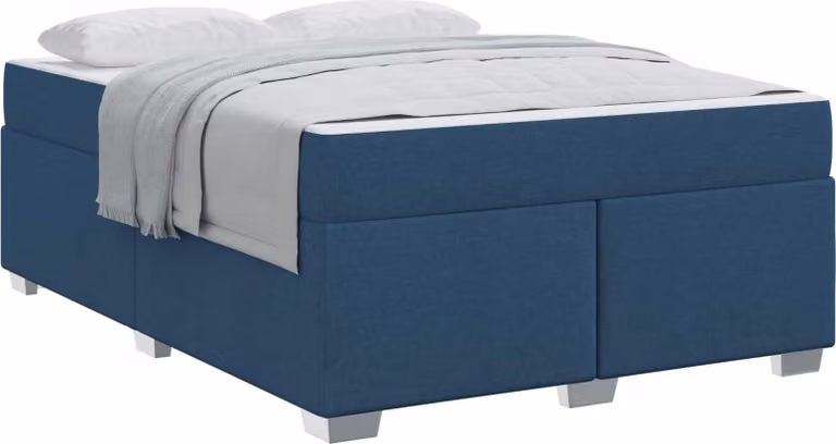 Struttura del letto con materasso Blu 160 x 200 cm Tessuto