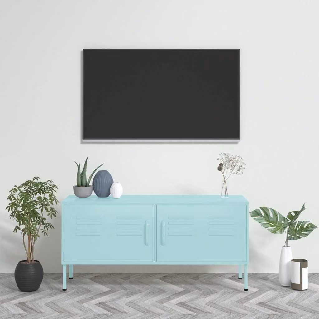 Mobile TV Menta vidaXL in metallo verde acqua L: 105 cm, P: 35 cm, H: 50 cm – 1