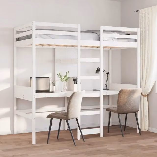 Giroletto Soppalco senza Materasso-Struttura Letto Bianco 75x190cm Legno Pino