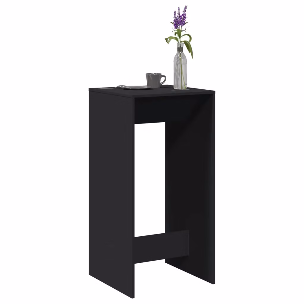 vidaXL Tavolo da Bar Moderno Nero in Legno Multistrato e MDF, L/P/H: 51 x 50 x 103,5 cm