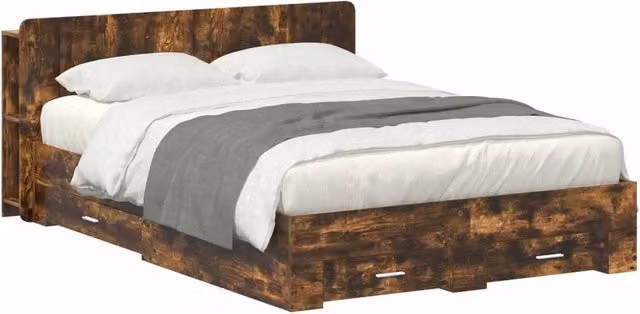 Telaio del letto con storage Rovere Fumo 150 x 200 cm 3433776