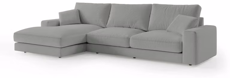Divano angolare modello Harvesty, colore grigio acciaio