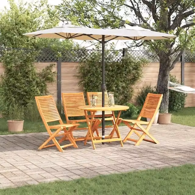 Set da Pranzo per Giardino 5 pz Marrone 3375700