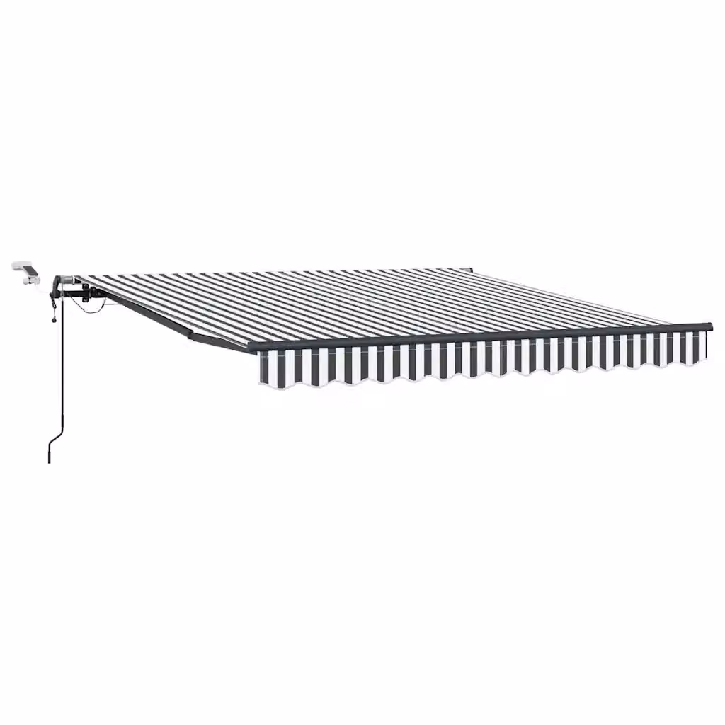 Tenda Retrattile Automatica con LED vidaxl, Colore Antracite e Bianco, L: 300 cm, P: 250 cm – 2