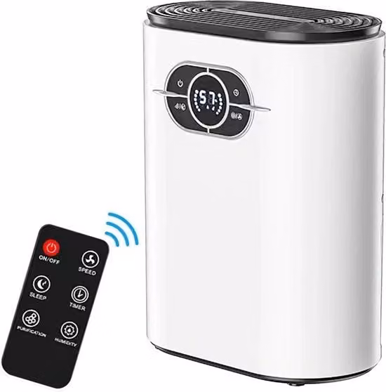 Dehumidificatore Elettrico per la Climatizzazione - L'Eliminatore di Umidità - Per Ambiente Interno - Per Camera da Letto e Bagno - Regolabile da Distanza - Bianco