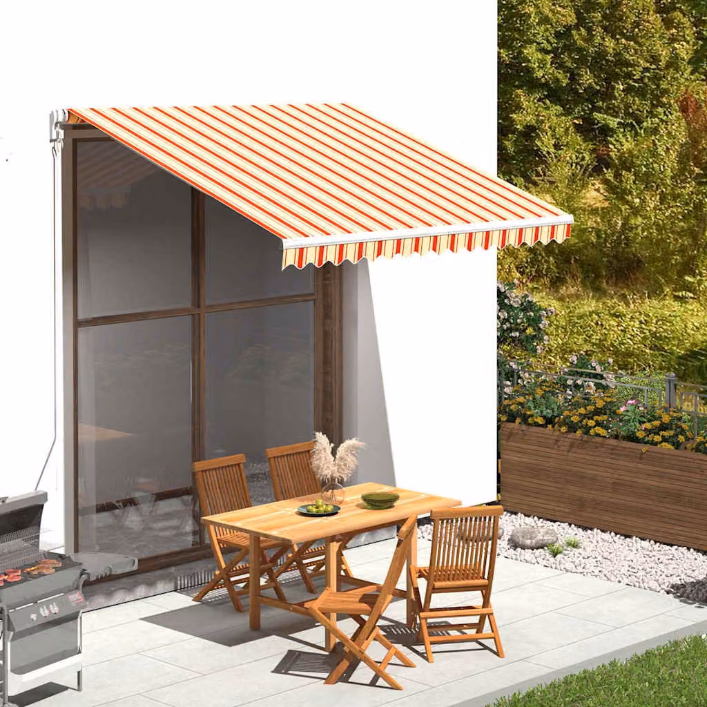 Tessuto di ricambio per tenda da sole vidaXL in poliestere, giallo e arancione, L 300 x P 250 cm