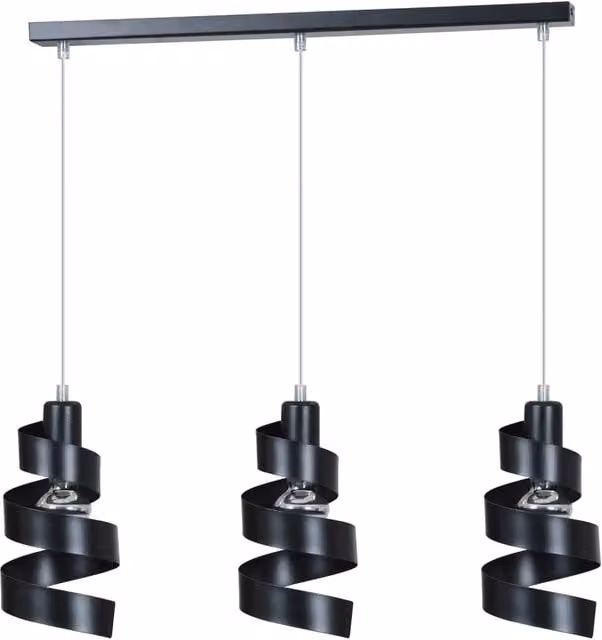 Lampadario da soffitto moderno Luceart-Classic con 3 luci in acciaio inossidabile nero – 1