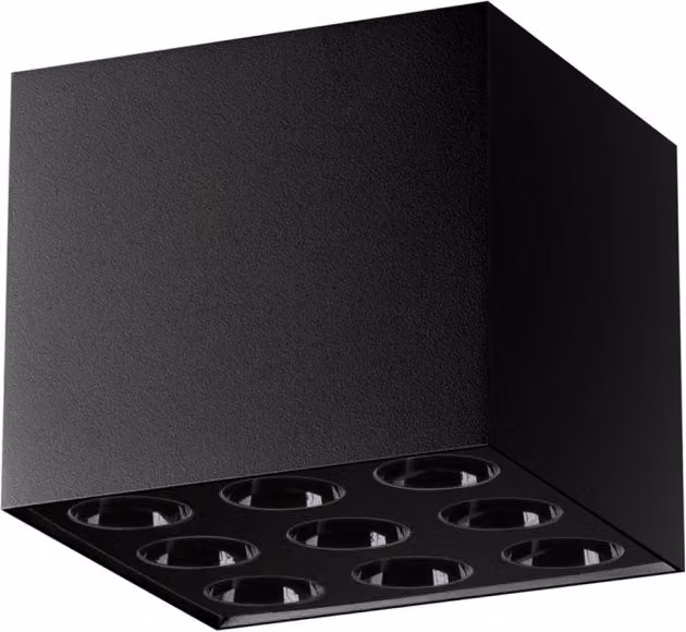 Spot da soffitto quadrato Pure Lume nero con tecnologia LED 16W in metallo e alluminio – 1