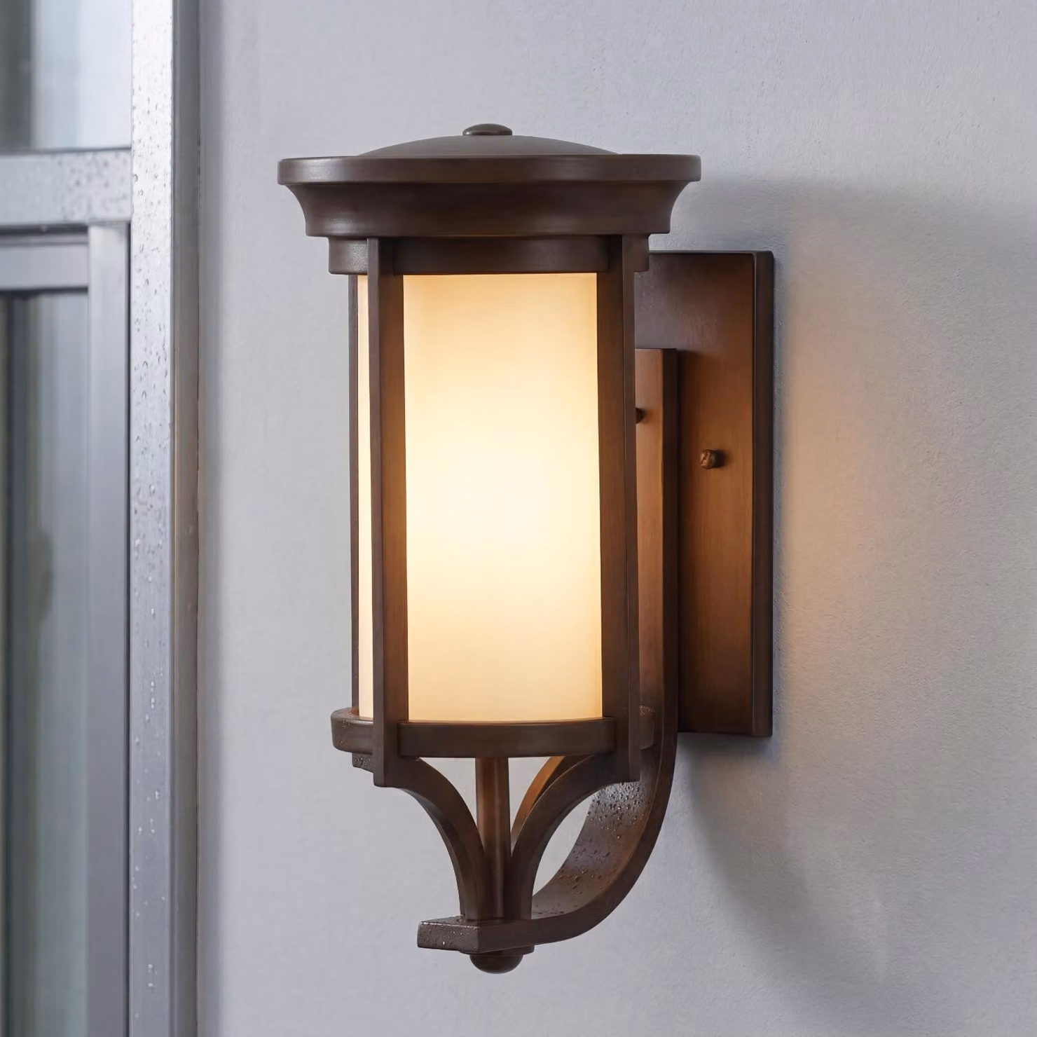 Applique da esterno casa cortile IP44 bronzo E27 vetro metallo lampada rustica da esterno parete