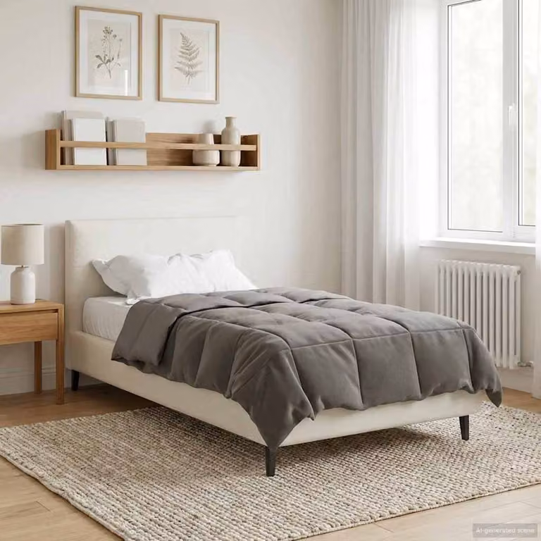 vidaXL Piumone Invernale Traspirabile e Reversibile in Fibra, Grigio, L 155 x P 200 cm