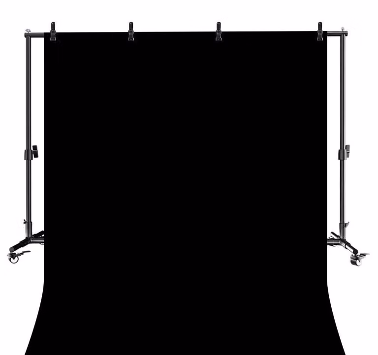 Support posteriore regolabile in altezza, base stabile, colore nero, dimensioni 200x200 cm