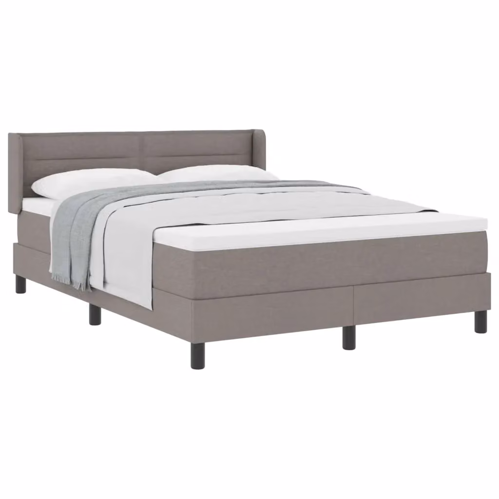 Letto a molle con testiera Talpa vidaXL in tessuto beige e grigio L: 160 cm, P: 200 cm, H: 203 cm – 2
