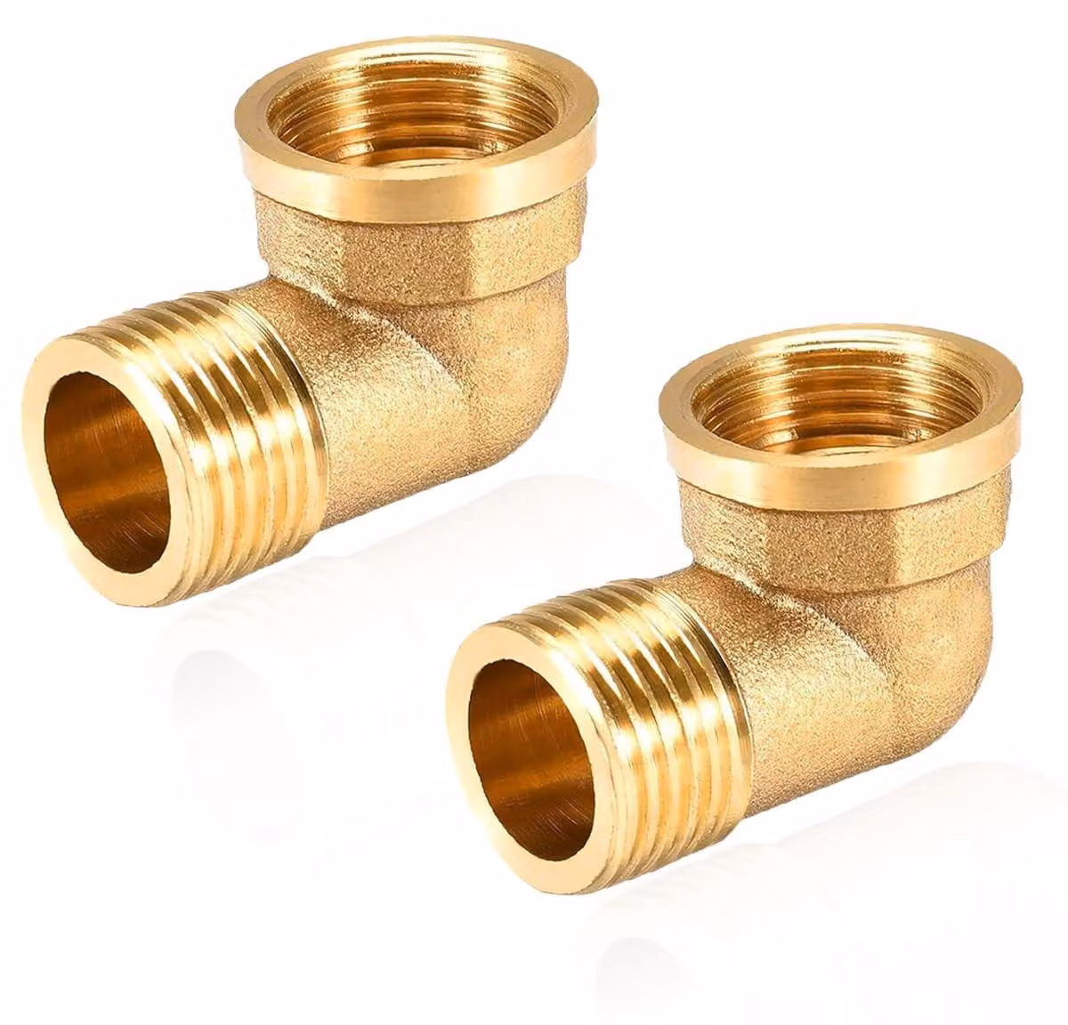 Solidchoice - Set di 2 raccordi angolari in ottone a 90° per tubi