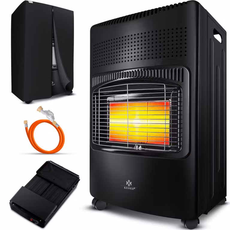KESSER® Stufa a gas in Vetroceramica da 4200W, inclusa valvola di regolazione della pressione del gas e tubo del gas