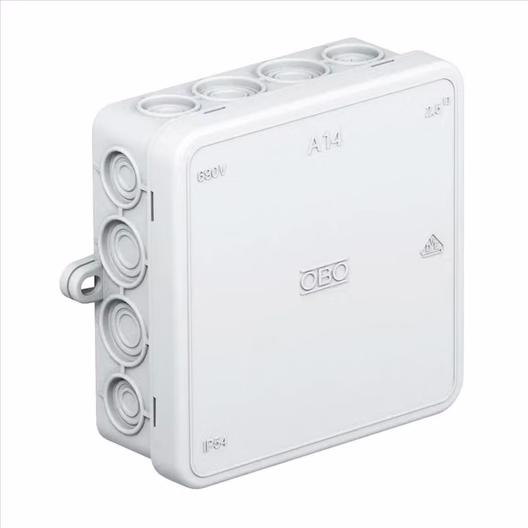 OBO Scatola di giunzione IP55 A14 100x100x38mm grigio chiaro