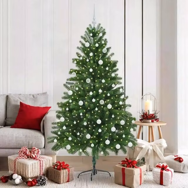 Albero di Natale con 300 LED con supporto Verde 180 cm PE 3396334