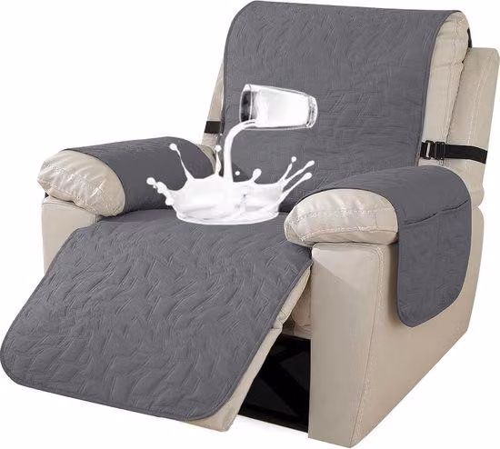 Copertura protettiva per poltrone relax - Antiscivolo con elastici - Grigio chiaro