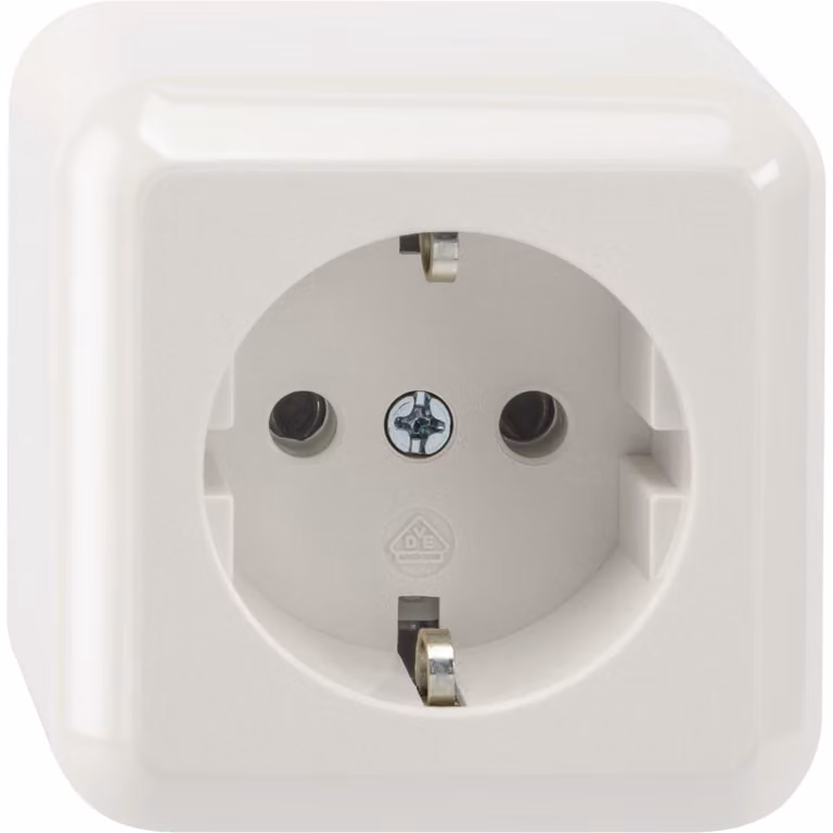 Presa di corrente Merten SCHUKO bianco polare con montaggio a parete MEG2301-8719