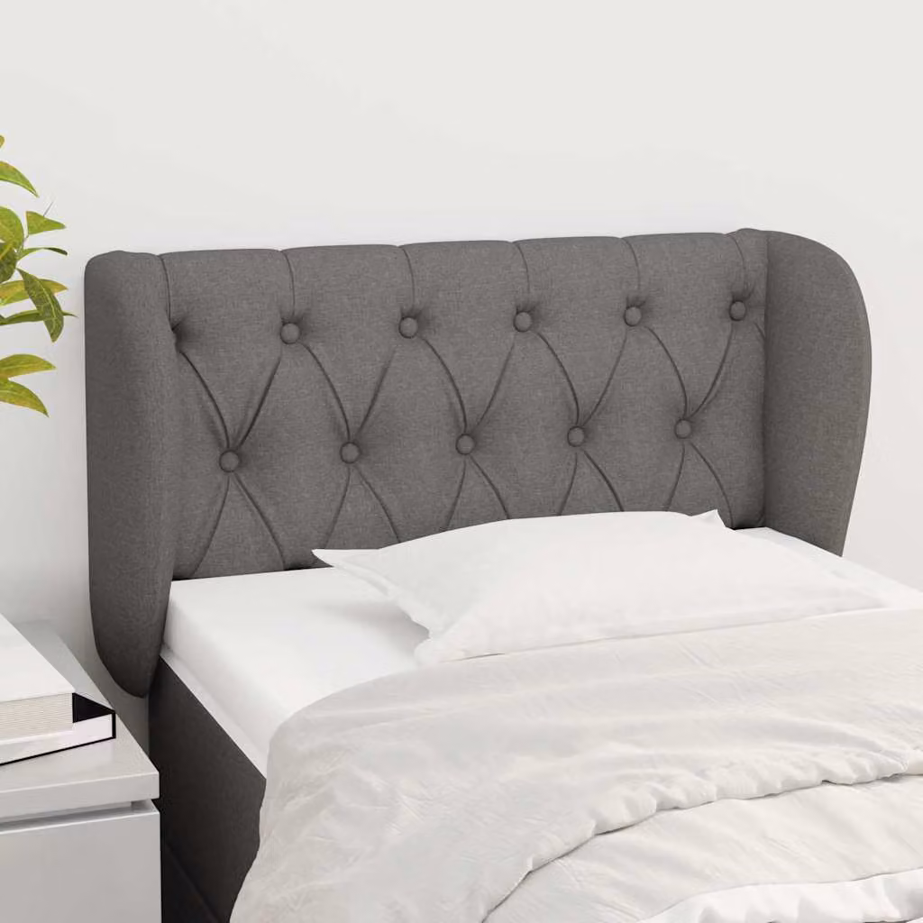 Testiera ad orecchio vidaXL in tessuto grigio scuro L: 83 cm, P: 23 cm, H: 78-88 cm