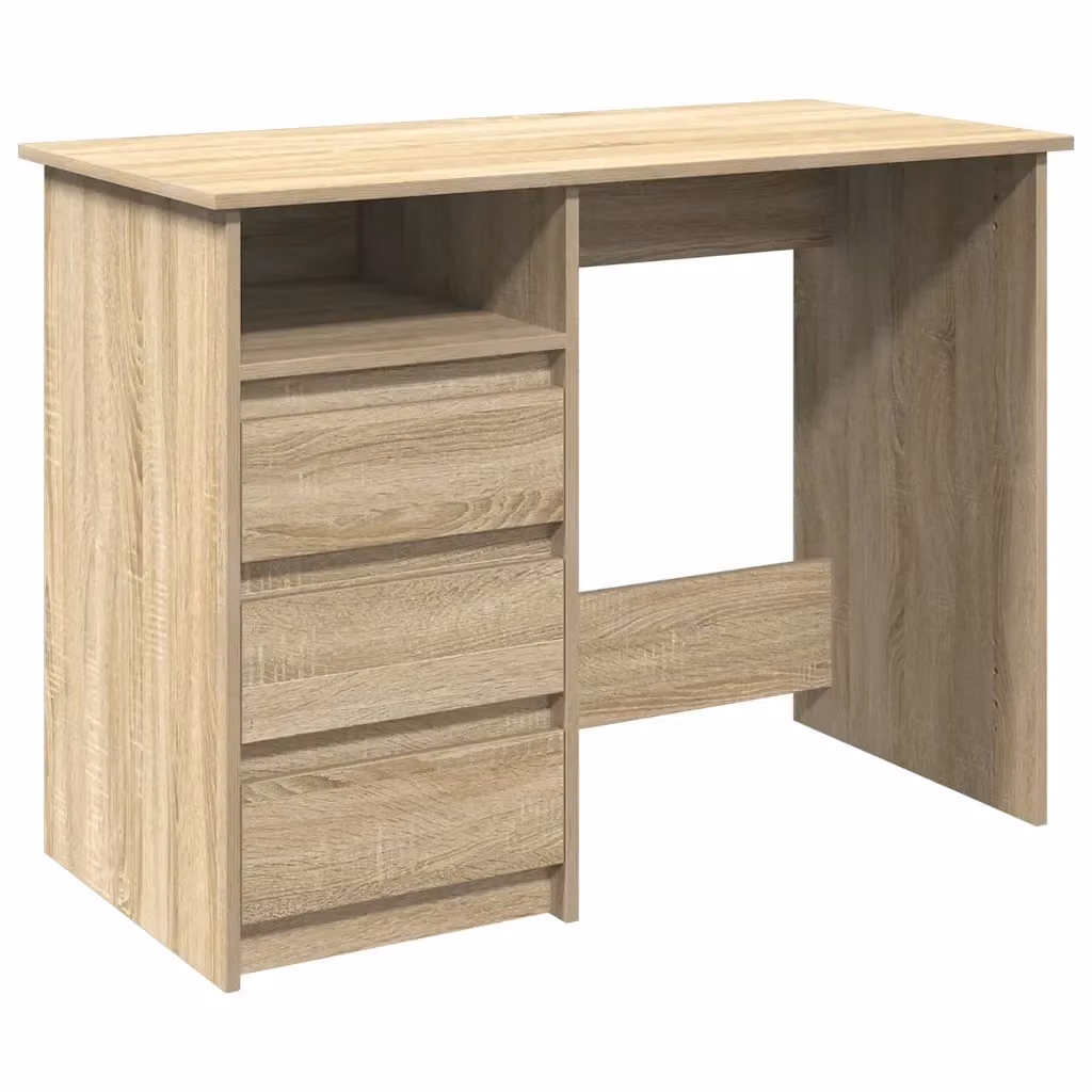 Scrivania moderna vidaXL in legno beige L: 102 cm, P: 50 cm, H: 75 cm – 2