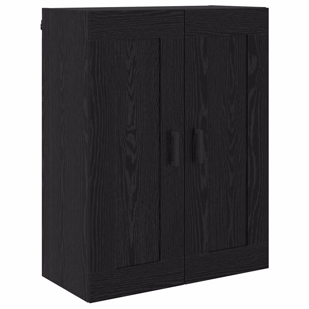 Pensile moderno vidaXL in legno e metallo nero opaco L: 69,5 cm, P: 34 cm, H: 90 cm