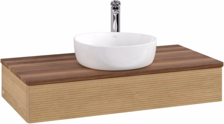 V&B Mobiletto con struttura frontale Antao 100x19x50cm, HL, WBP w. wal, hon. Oa